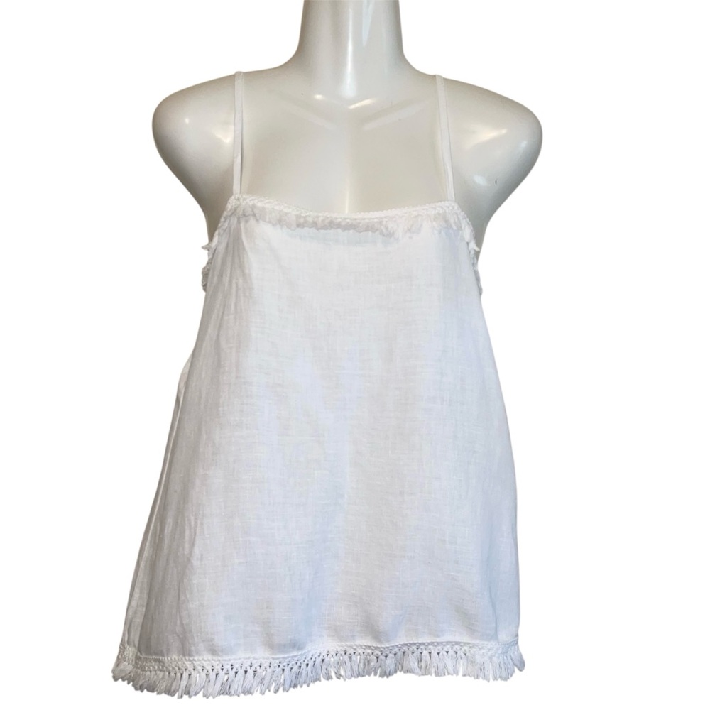 Francesca Bettini White Fringe Tank Top
